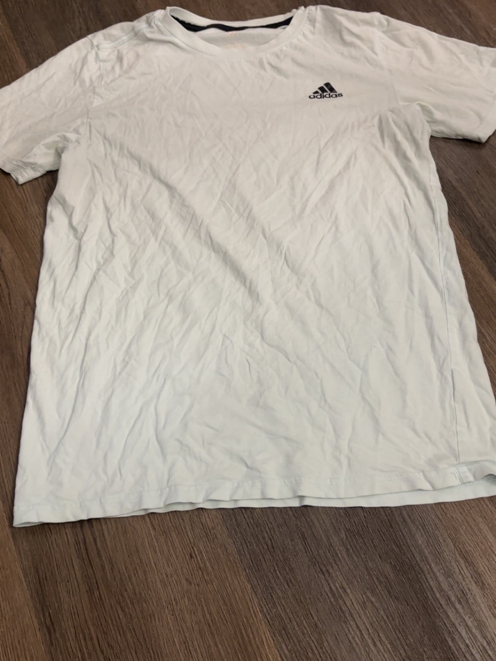 Adidas Men’s White Logo Crew Neck T-Shirt